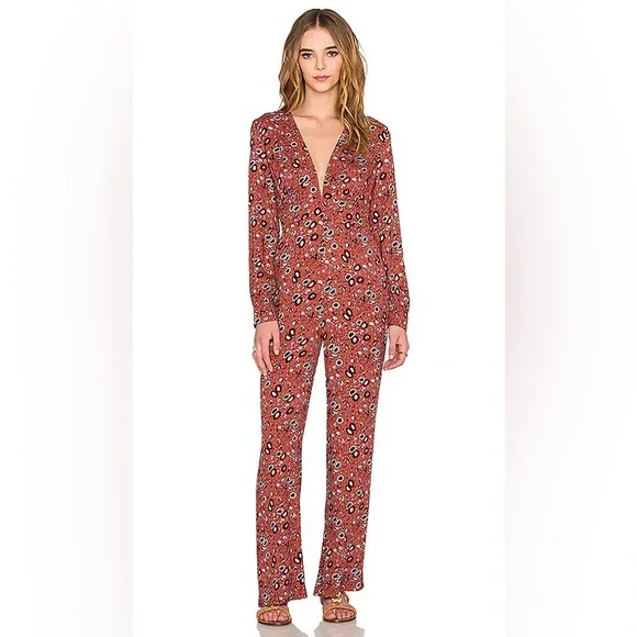 Free People Red Floral Jumpsuit - Picture 2 of 13